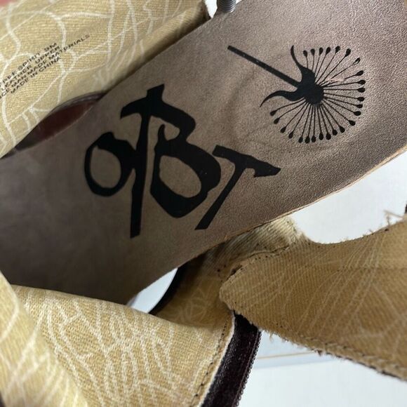 OTBT Free Spirit Chocolate Brown Suede Fringe Trim Slingback Sandals 9 - Picture 11 of 14